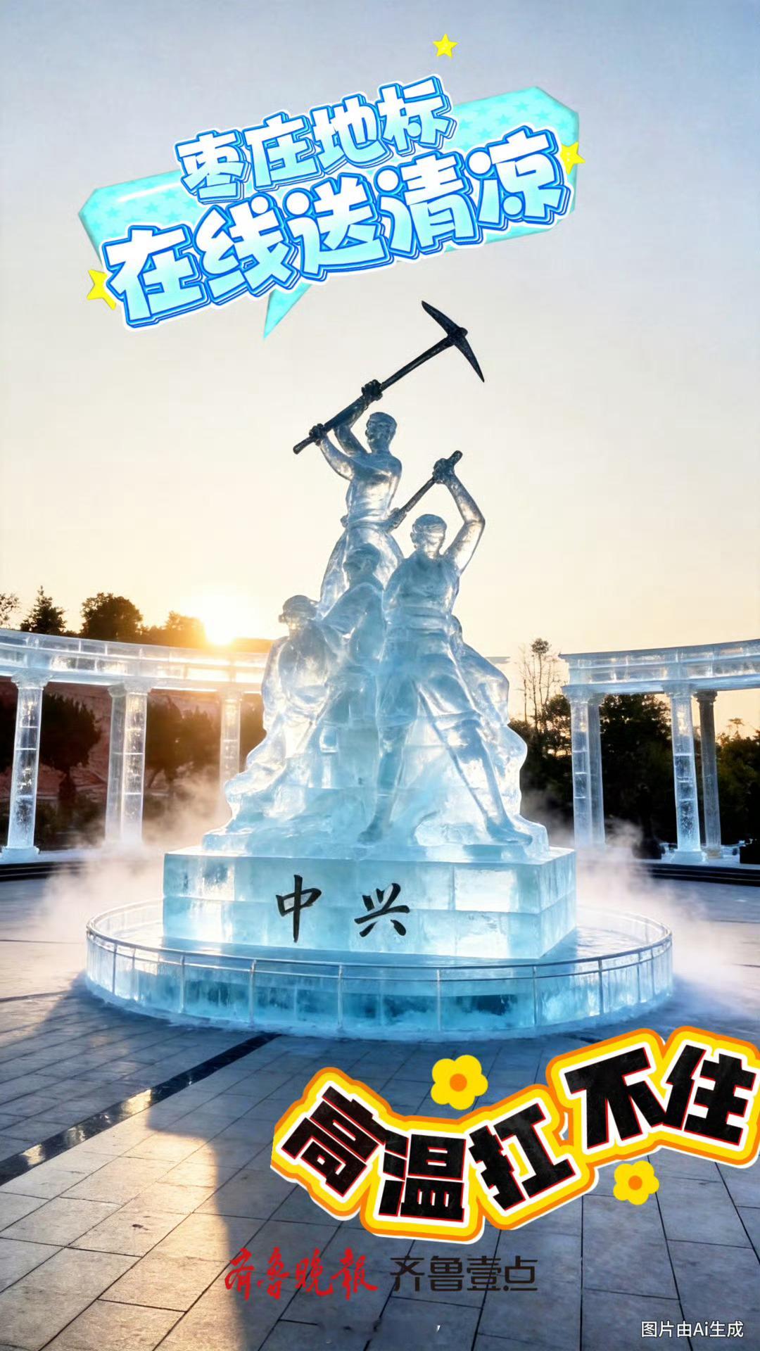 枣庄地标在线送清凉最近山东高温扛不住？来看点清凉的~（图源：齐鲁晚报） 