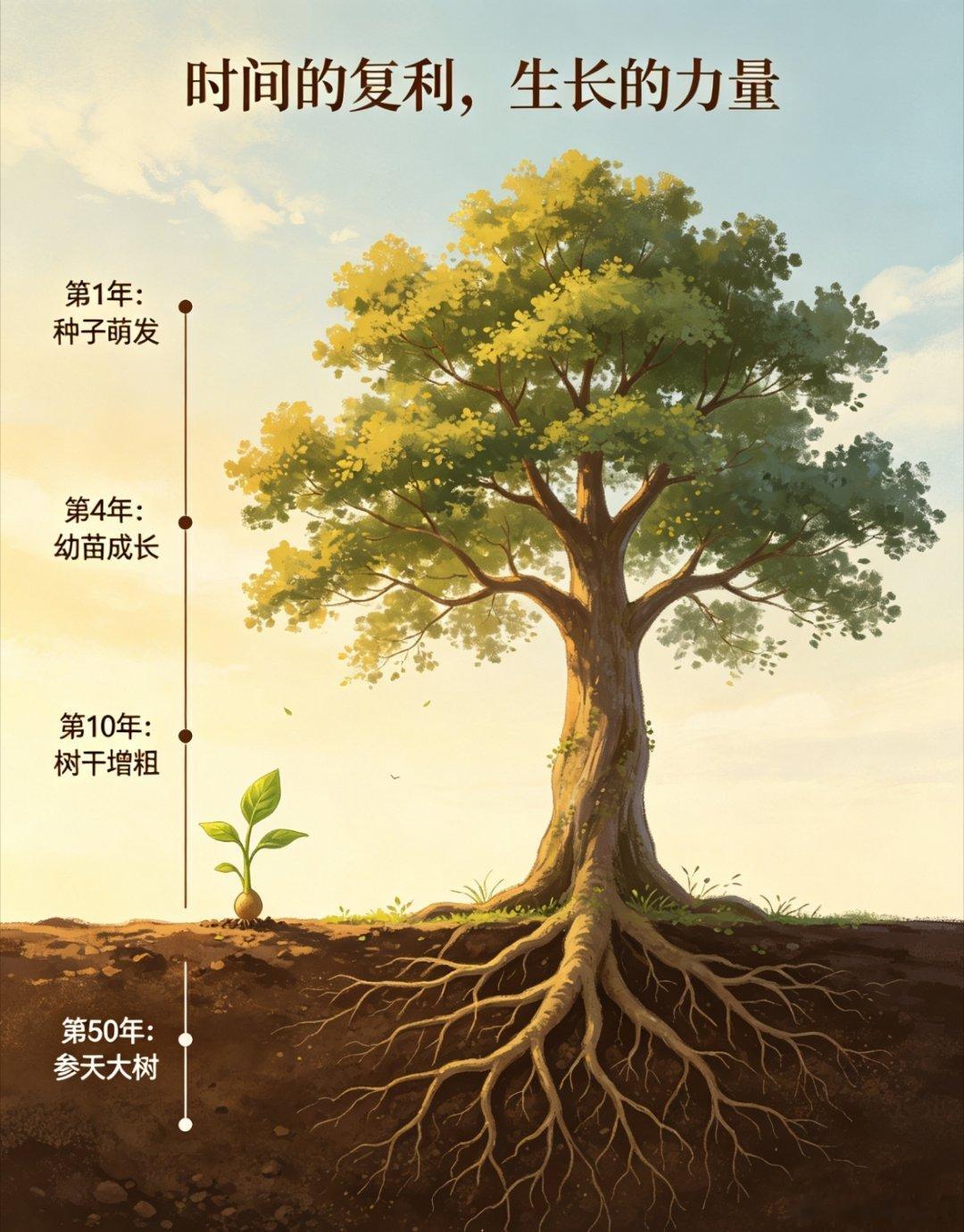 稳定复利，慢就是快。它不追求一朝一夕的暴富，而是看重细水长流的积累。就像滚雪球，