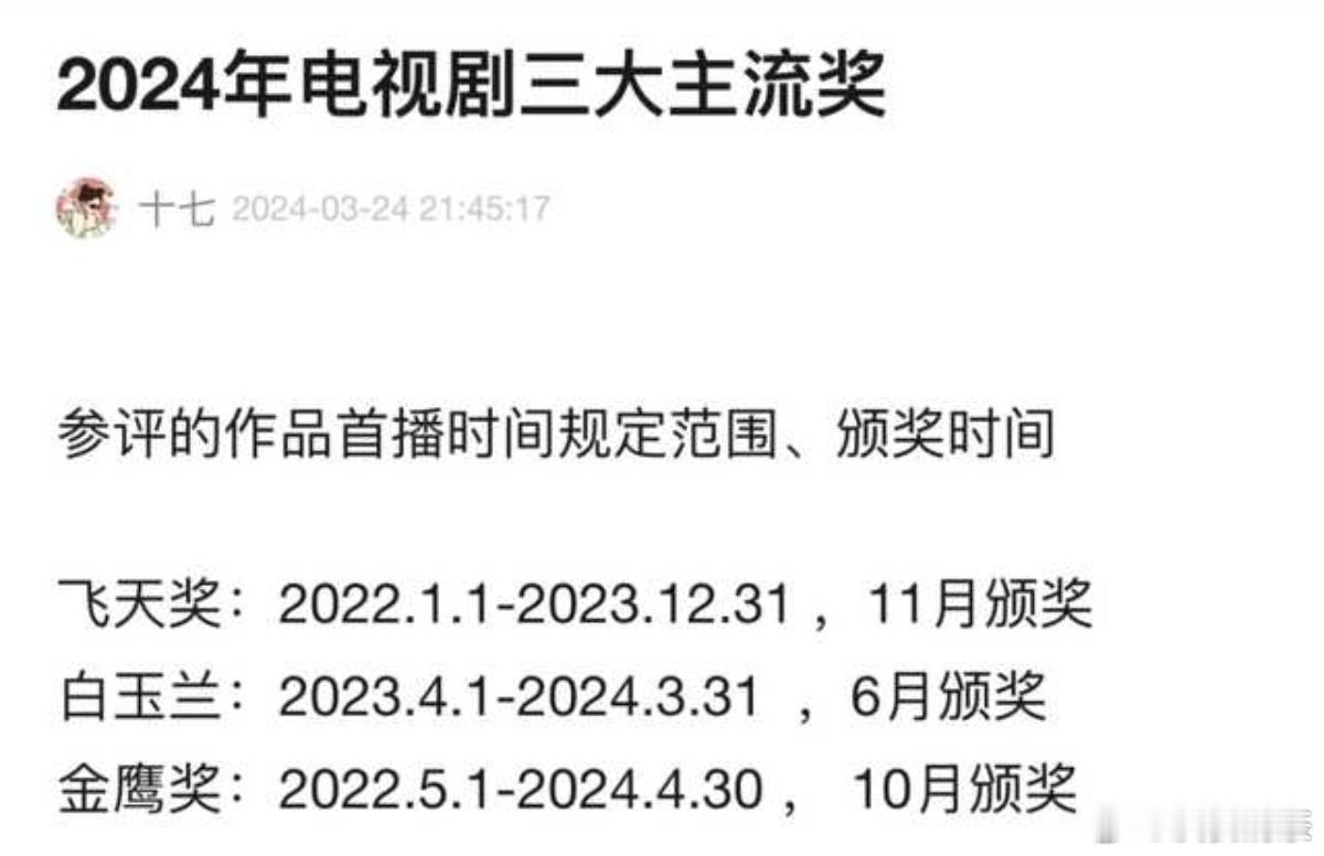 飞天、白玉兰、金鹰奖90花开始冲奖了[喵喵] 