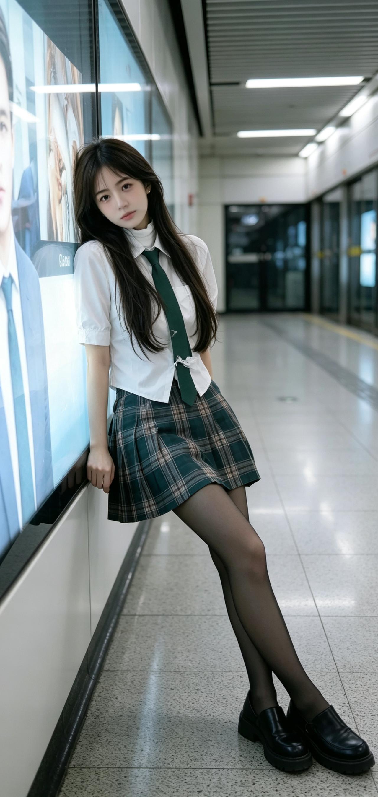 谁懂啊！地铁里这套JK穿搭，直接把青春感焊在身上✨
 
今天坐地铁，随手拍了几张