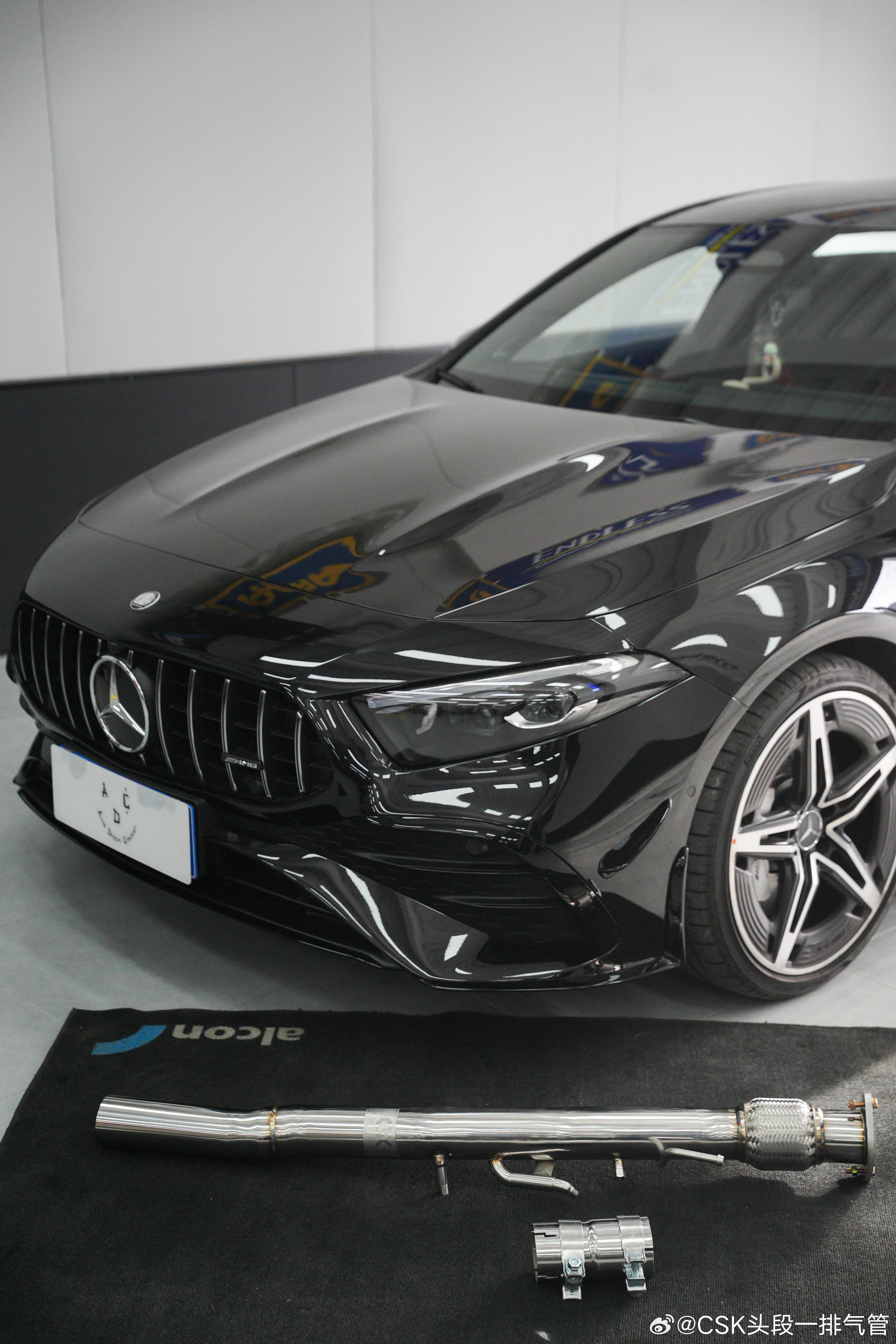 释放声浪与动力，规避GPF堵塞，降低排气阻力，奔驰A35升级CSK前管，替换GP