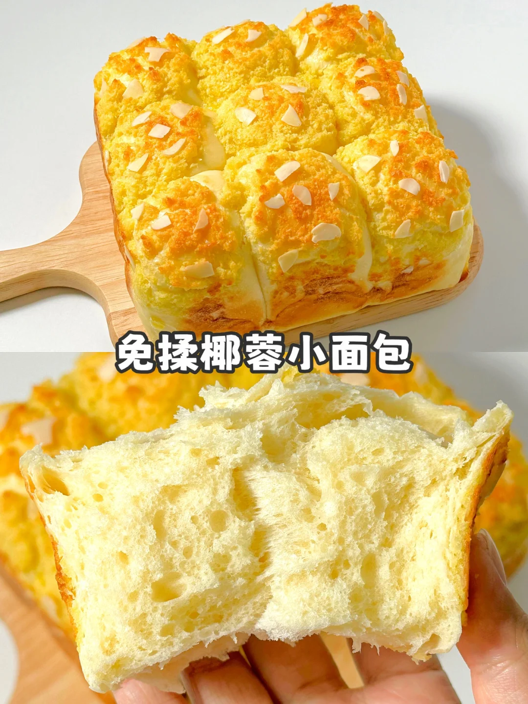 免揉椰蓉小面包🍞无需手膜 | 松软绵密！！