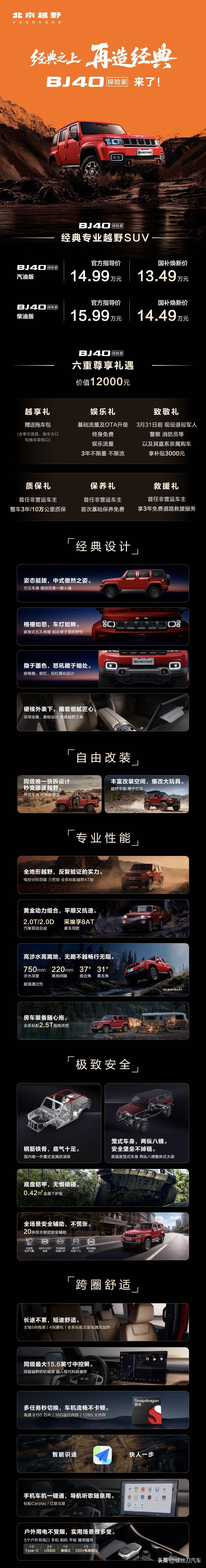 经典之上，再造经典！BJ40探险家正式上市，国补焕新价13.49万元起
毫不夸张