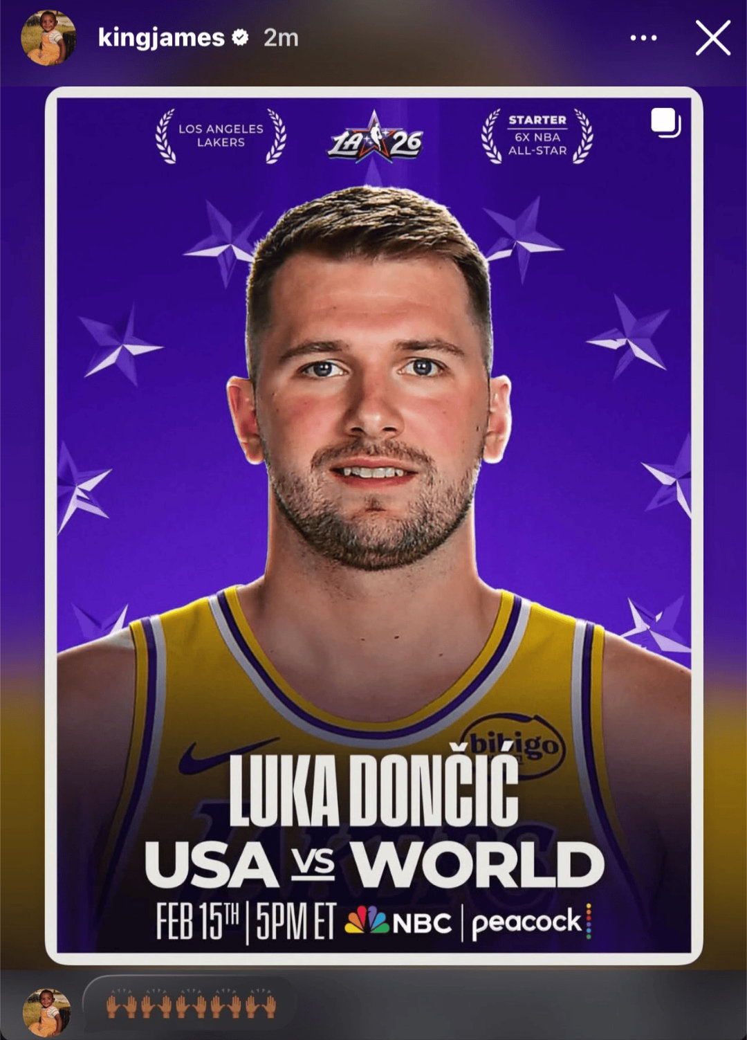 上海下雪不知道洛杉矶／迈阿密／克利夫兰会不会下起大雪？湖人球员东契奇以票王身份入