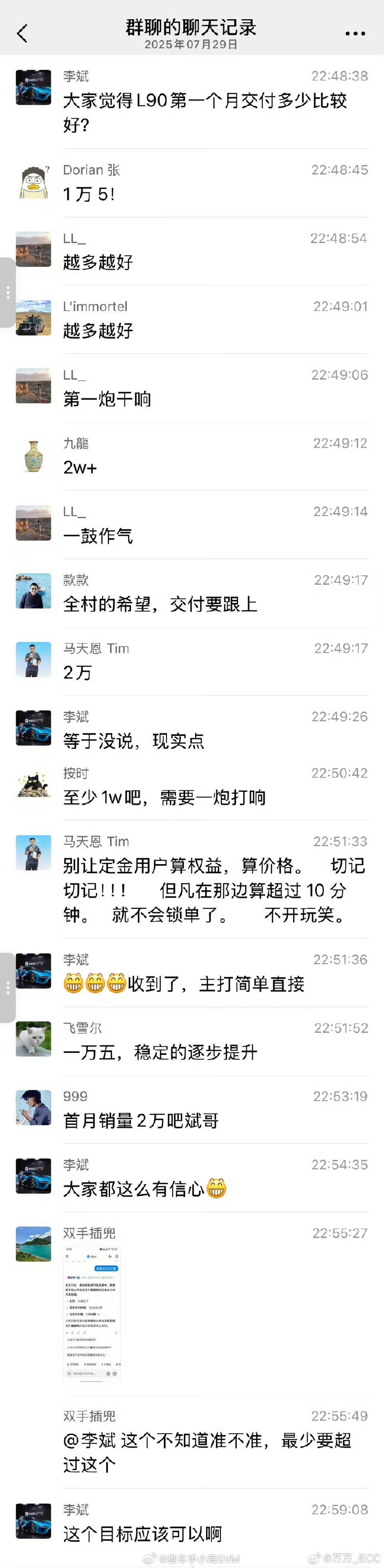 对于乐道L90首月交付，有人说交付两万，李斌说现实点。有人说超过小米SU7上市首