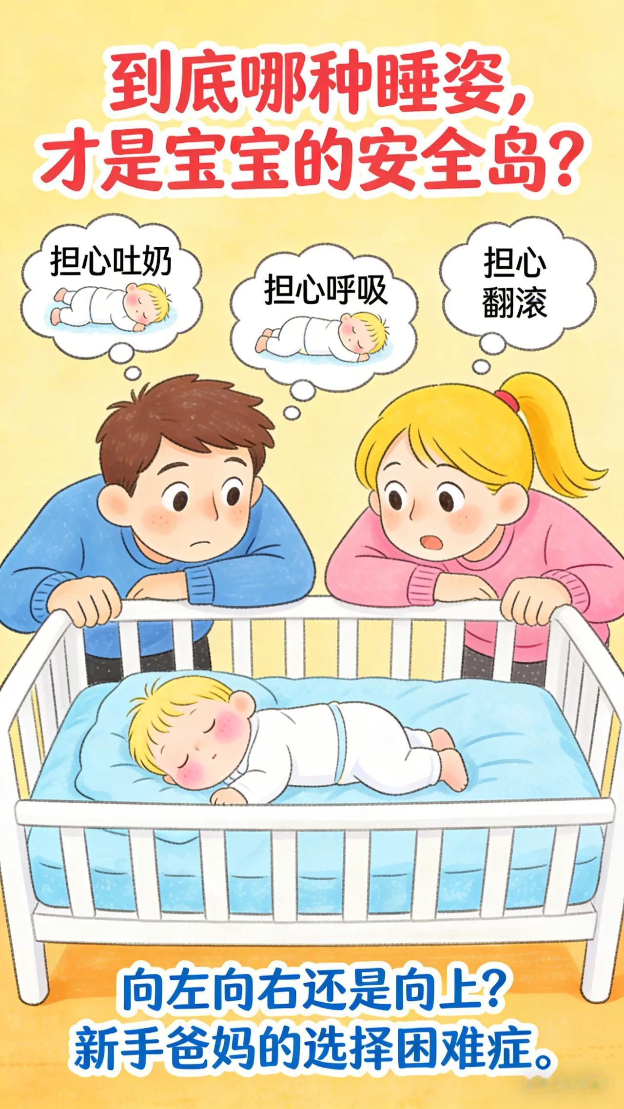 睡姿大作战：找到宝宝的安全岛。新手爸妈们，是不是在宝宝睡觉姿势的选择上很纠结？担