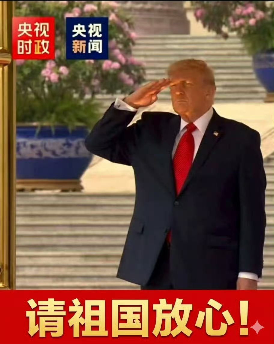 洋装虽然穿在身……特朗普抵京