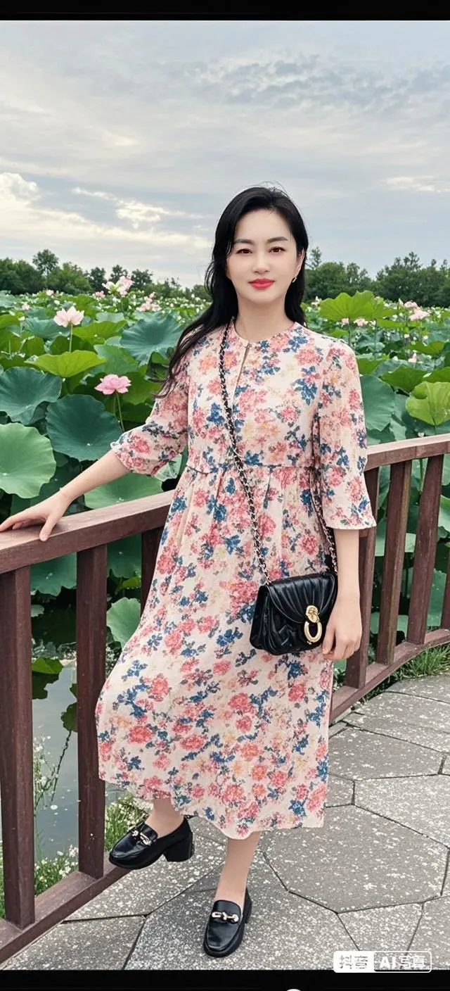 穿搭 碎花连衣裙 爱时尚爱美丽