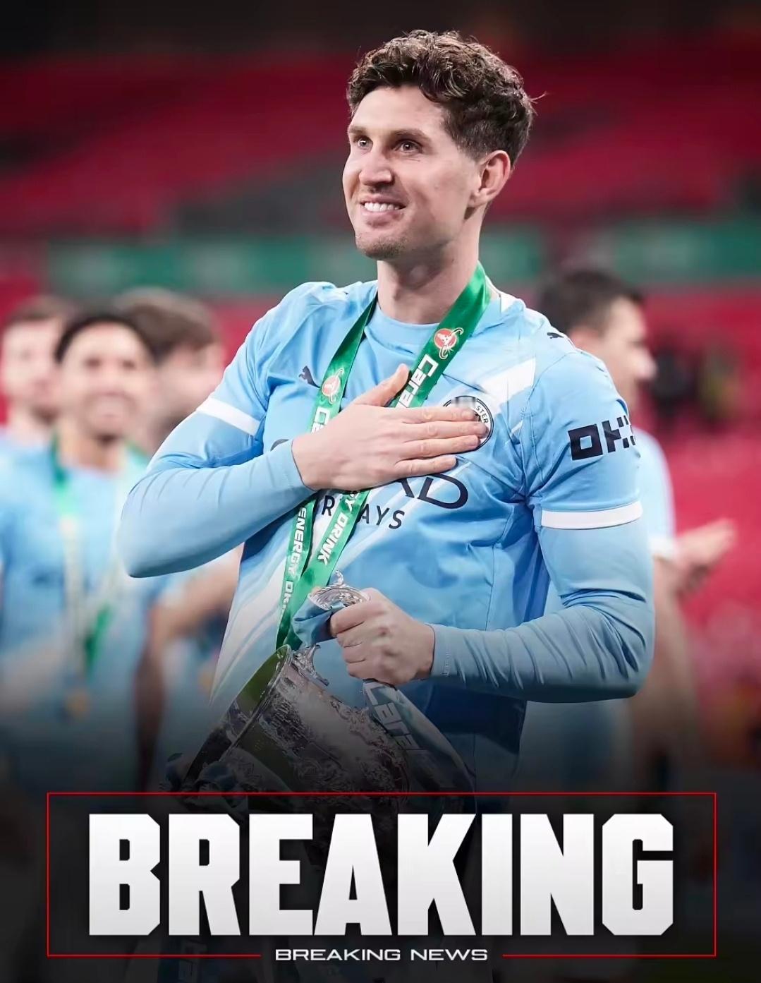 罗马诺：斯通斯今夏将以自由身离开曼城据知名记者罗马诺报道，曼城中卫斯通斯将于今夏