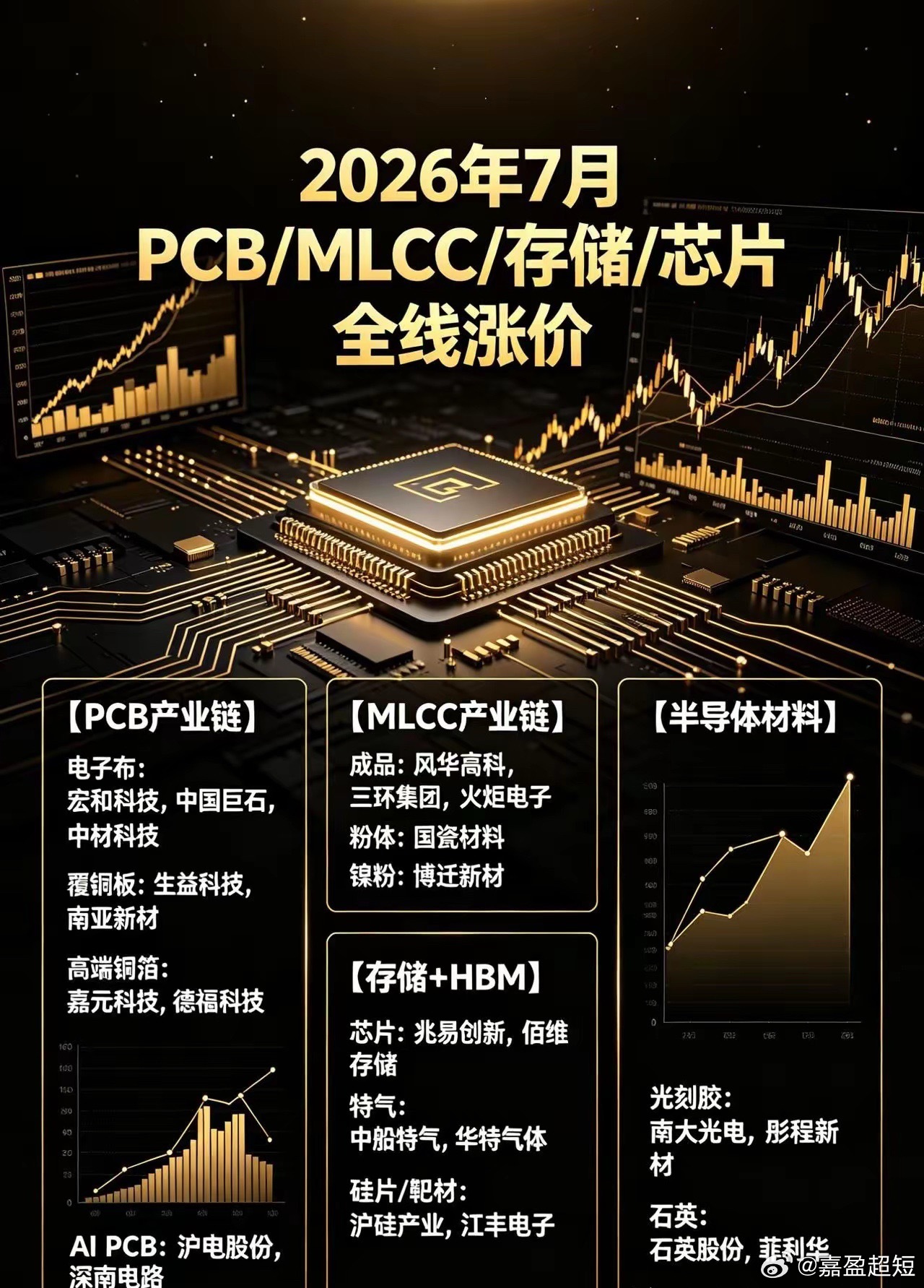 2026年7月｜PCB/MLCC/存储/半导体材料 全链条涨价落地核心逻辑：AI