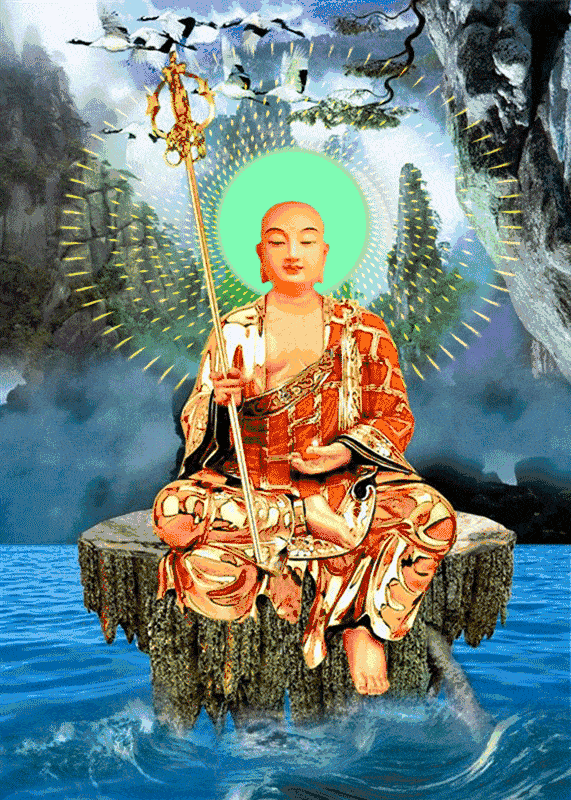 地藏菩萨灭定业真言：唵，钵啰末邻陀宁娑婆诃！ 祈愿众生消除宿世业障，身心康泰，万