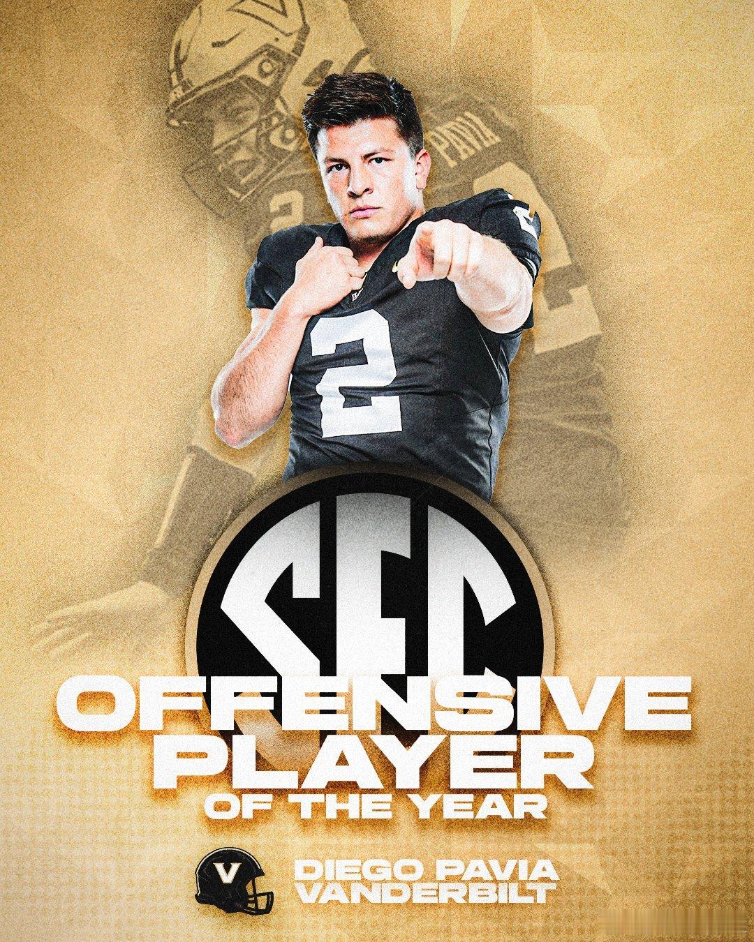 2025年SEC联盟赛季表现奖和最佳阵容公布。年度最佳进攻球员：Diego Pa