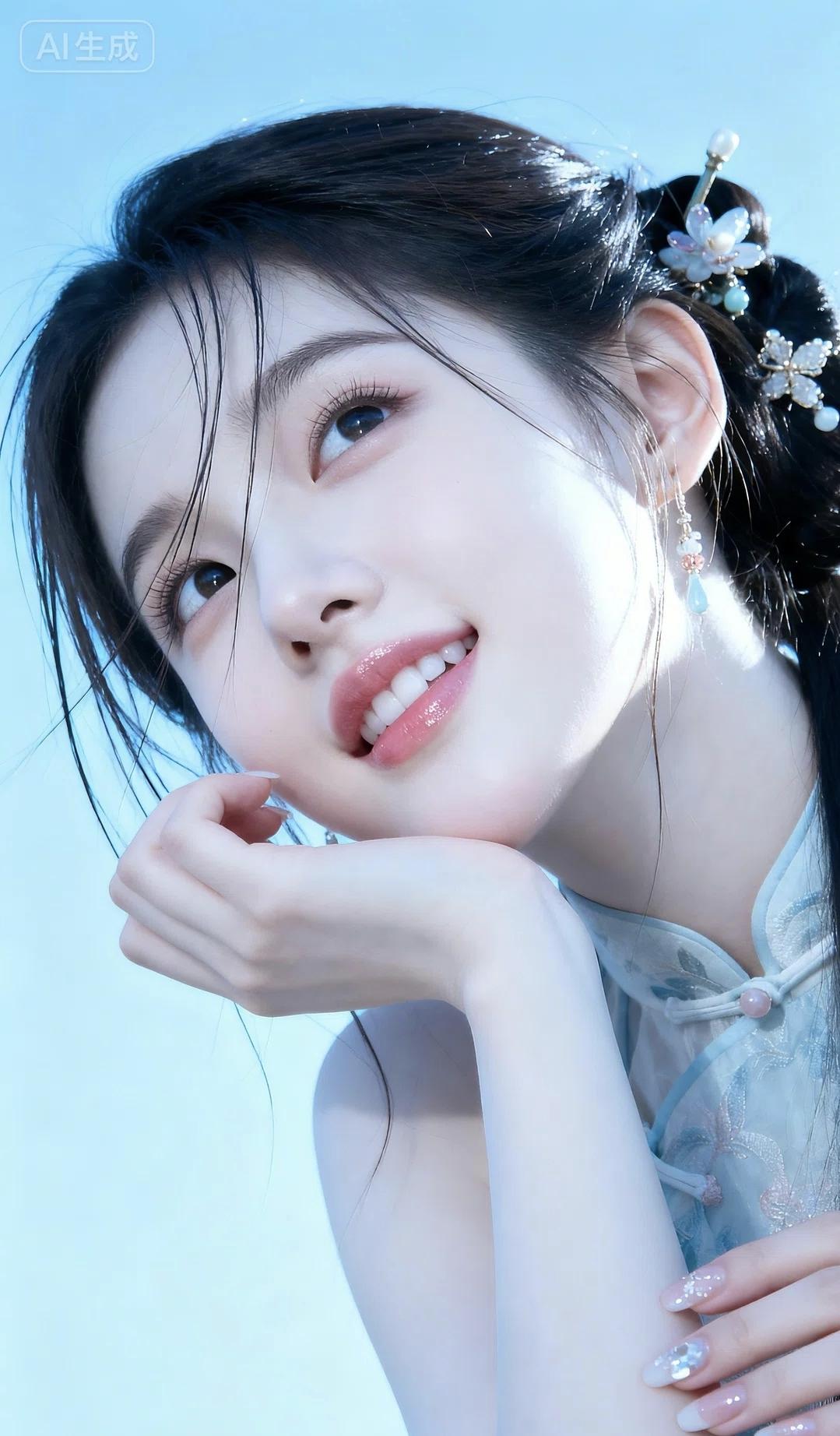 玉颜如花，笑靥如春。