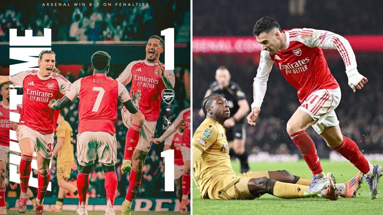 联赛杯：阿森纳主场1-1，点球8-7击败水晶宫，四强将对阵切尔西。
阿森纳狂轰2