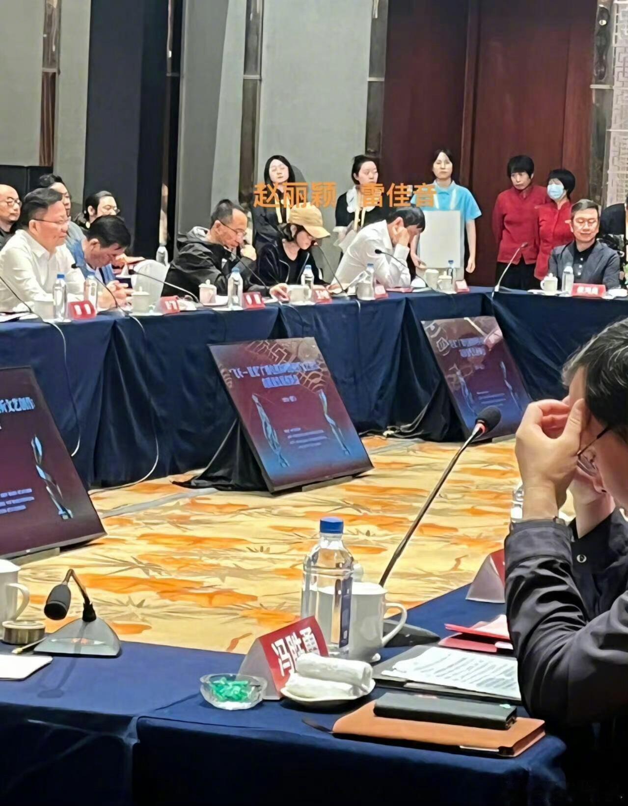 #赵丽颖雷佳音没睡醒就要开会#从曝光的开会照看，赵丽颖和雷佳音大概率连轴转了 ​