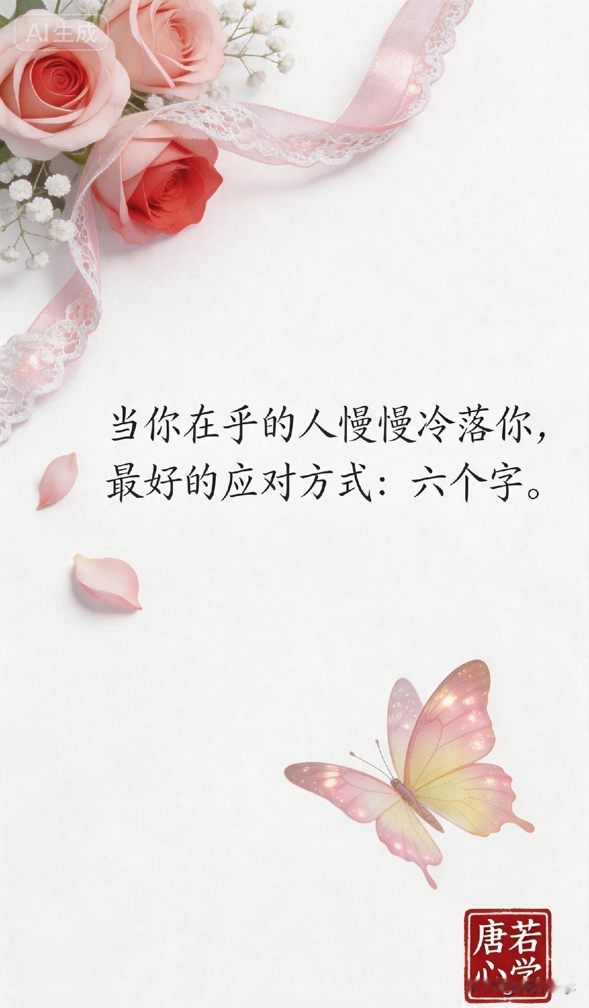 当你在乎的人慢慢冷落你，最好的应对方式：六个字。

你有没有过这样的经历？

曾