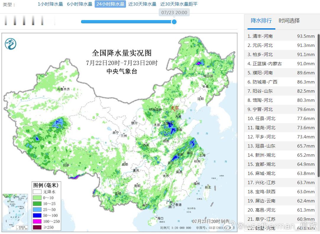 【强降雨】昨晚到今天，总体大面上降水不是很强，但单点对流降雨很强。部分站点出现了