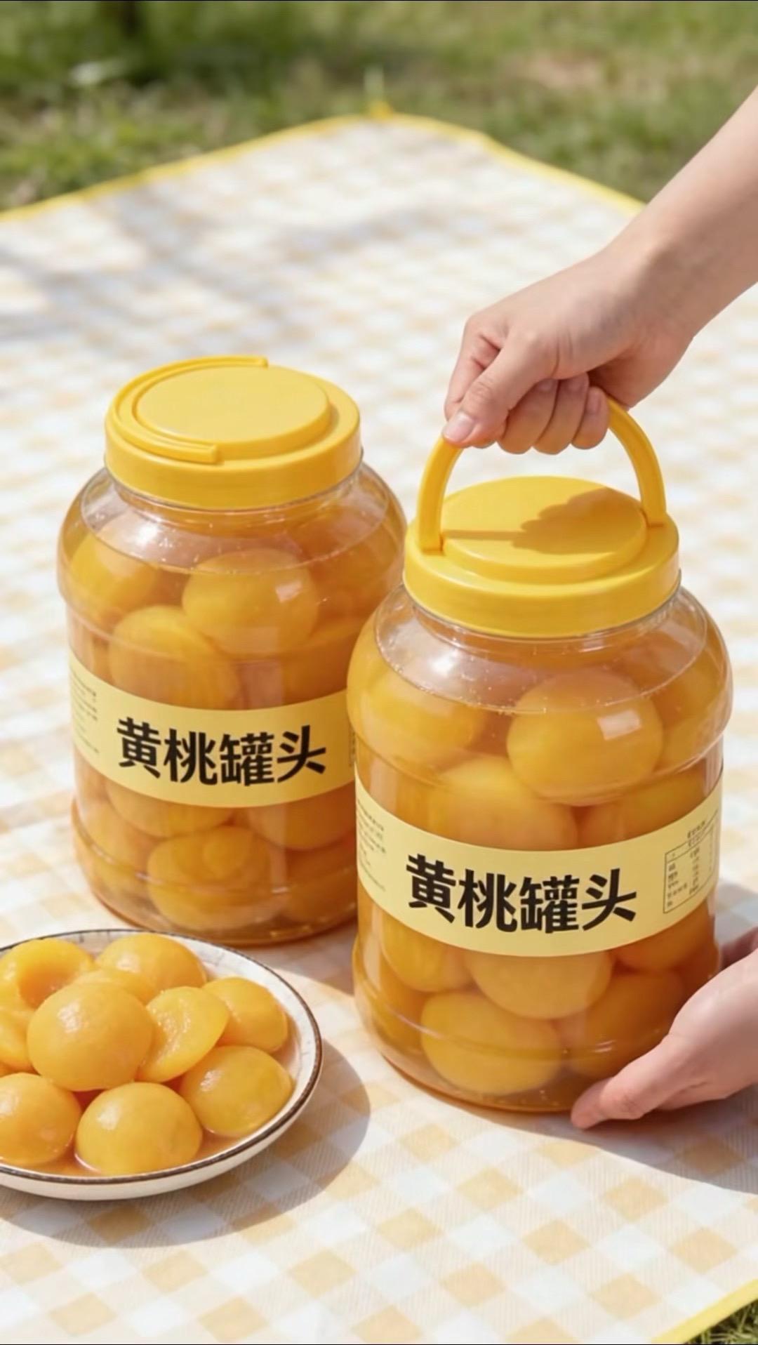 鲜甜黄桃，果肉饱满多汁，清润爽口，开盖即食，解馋解腻，每一口都清甜入味...