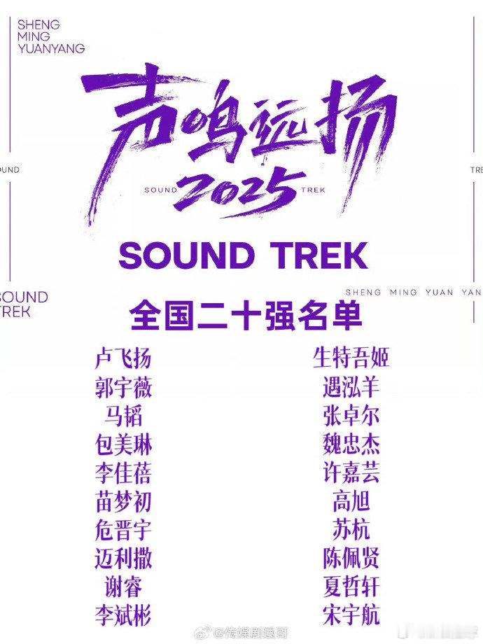 谁能拒绝声鸣远扬 20 强？每一个声音都戳在心巴上，这场比拼太让人上头了！