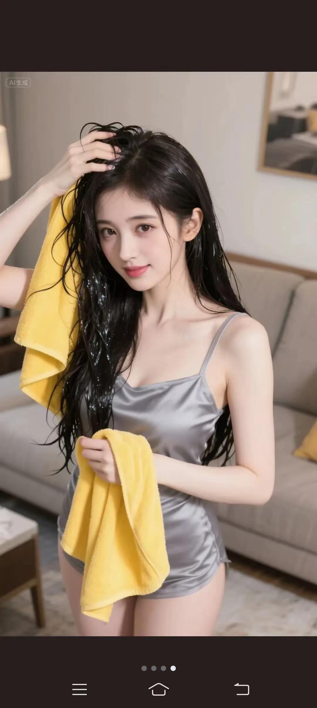 清新早晨  湿发少女，沐浴后的清新与活力