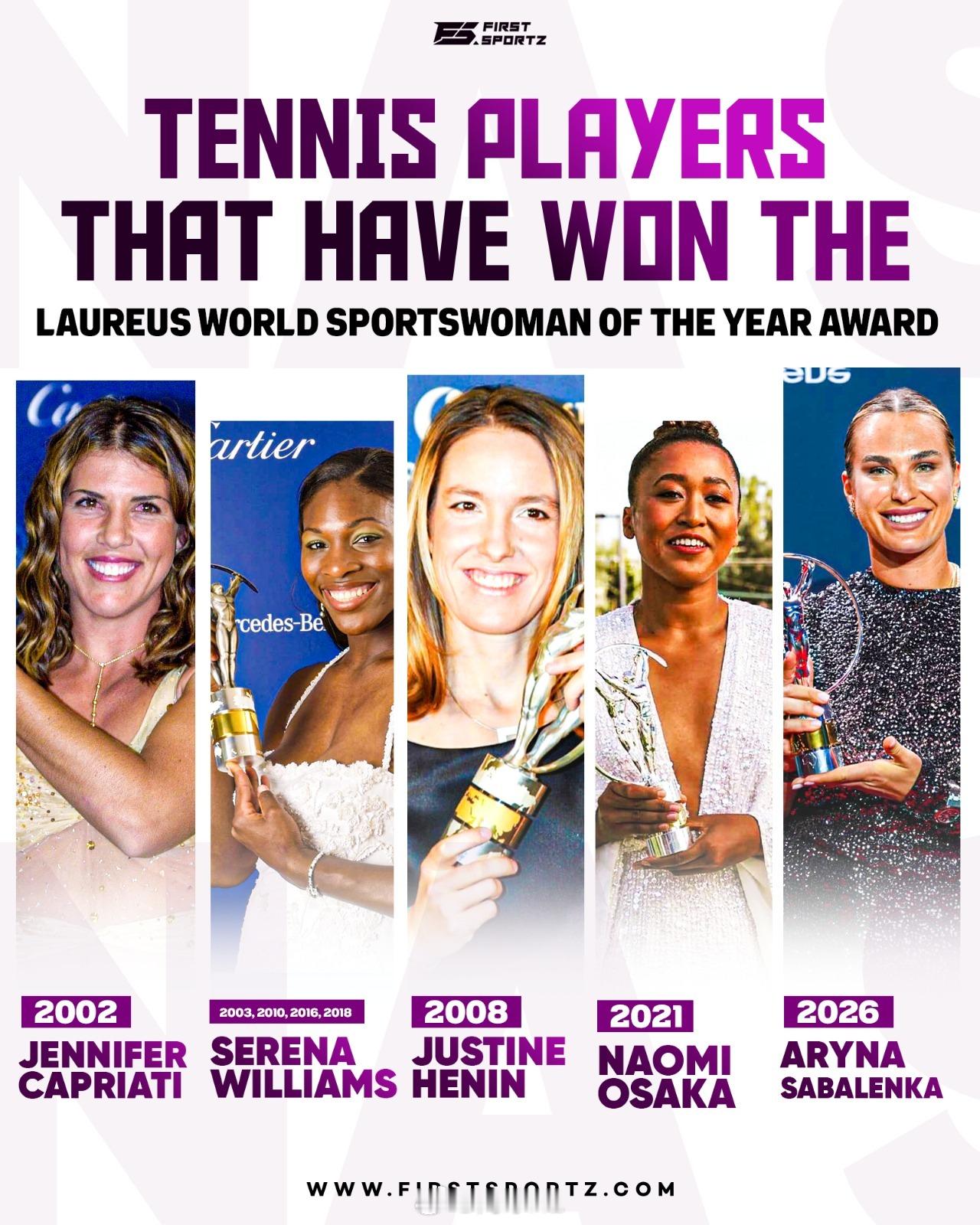 劳伦斯年度最佳女运动员奖的网球运动员👇🇺🇸 卡普里亚蒂 - 2002🇺?