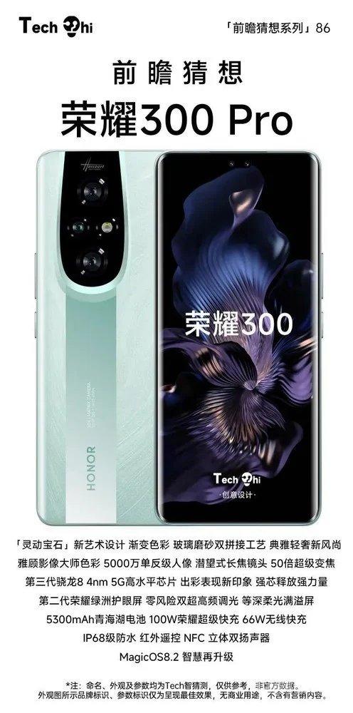 这是荣耀300Pro？虽然造型看上去比较别具一格，但是你还别说，还真就符合荣耀的