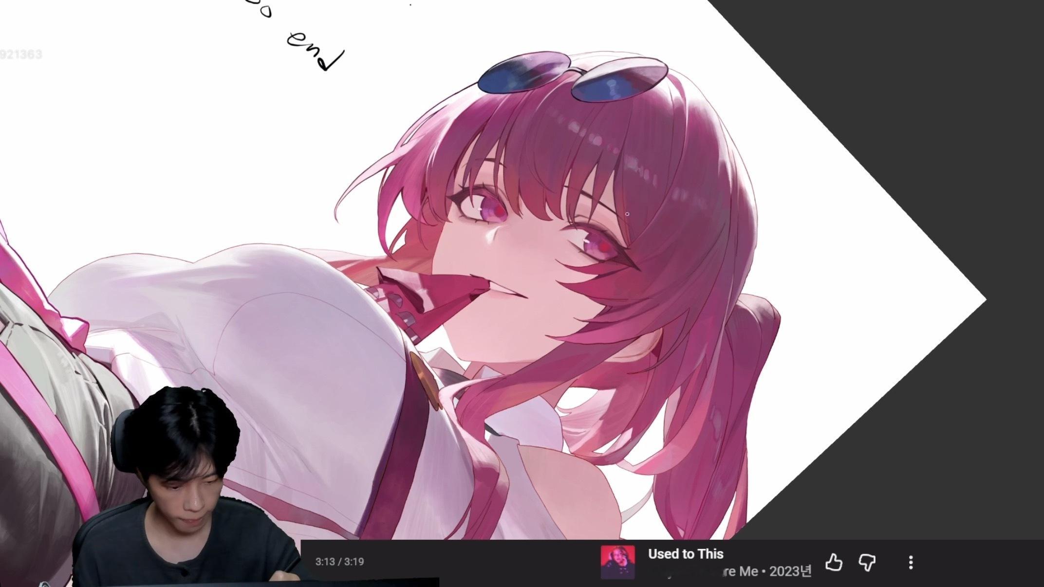 毛老师还在画kfk，还没画完就已经好完美的一张脸和形状超好的柰子了🥰🥰 