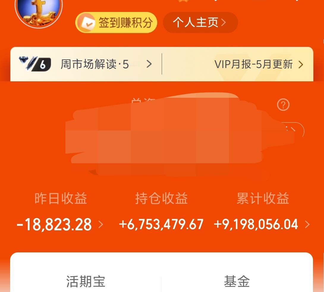 昨天基金－1W，累计收益919W。
创业板终于突破4000点了，这是我内心念叨了
