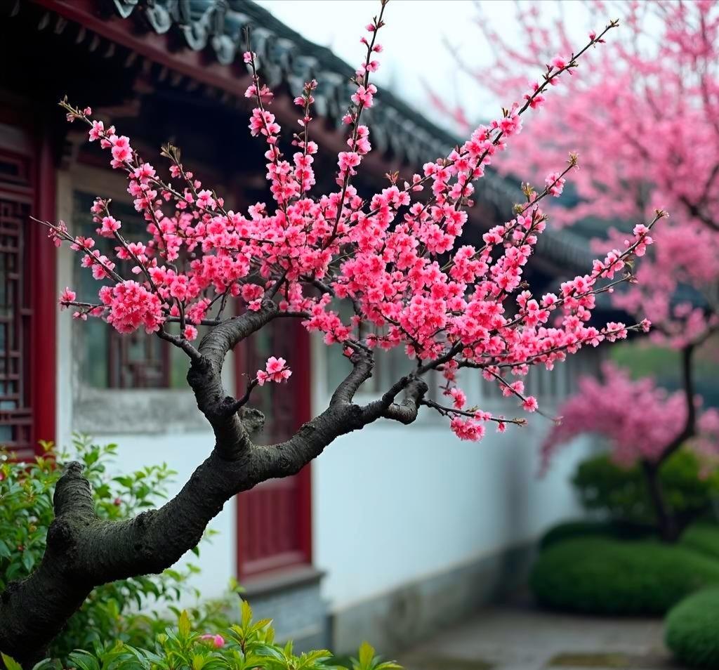 上联:山上芳草绿;求下联门前杏花红