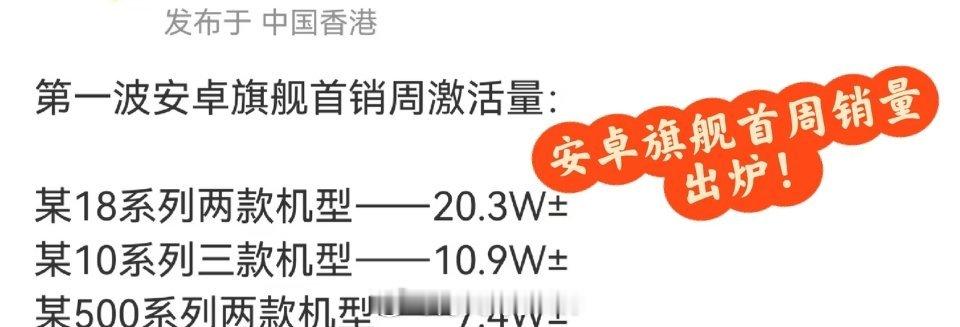 数码闲聊站晒安卓旗舰首销周激活量安卓旗舰首销果然都打不过阿🌸阔直板安卓旗舰首销