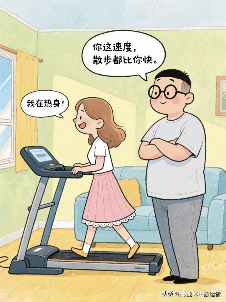 妻子："我在热身！" 丈夫："二十分钟了。" 妻子："你行你上啊！"