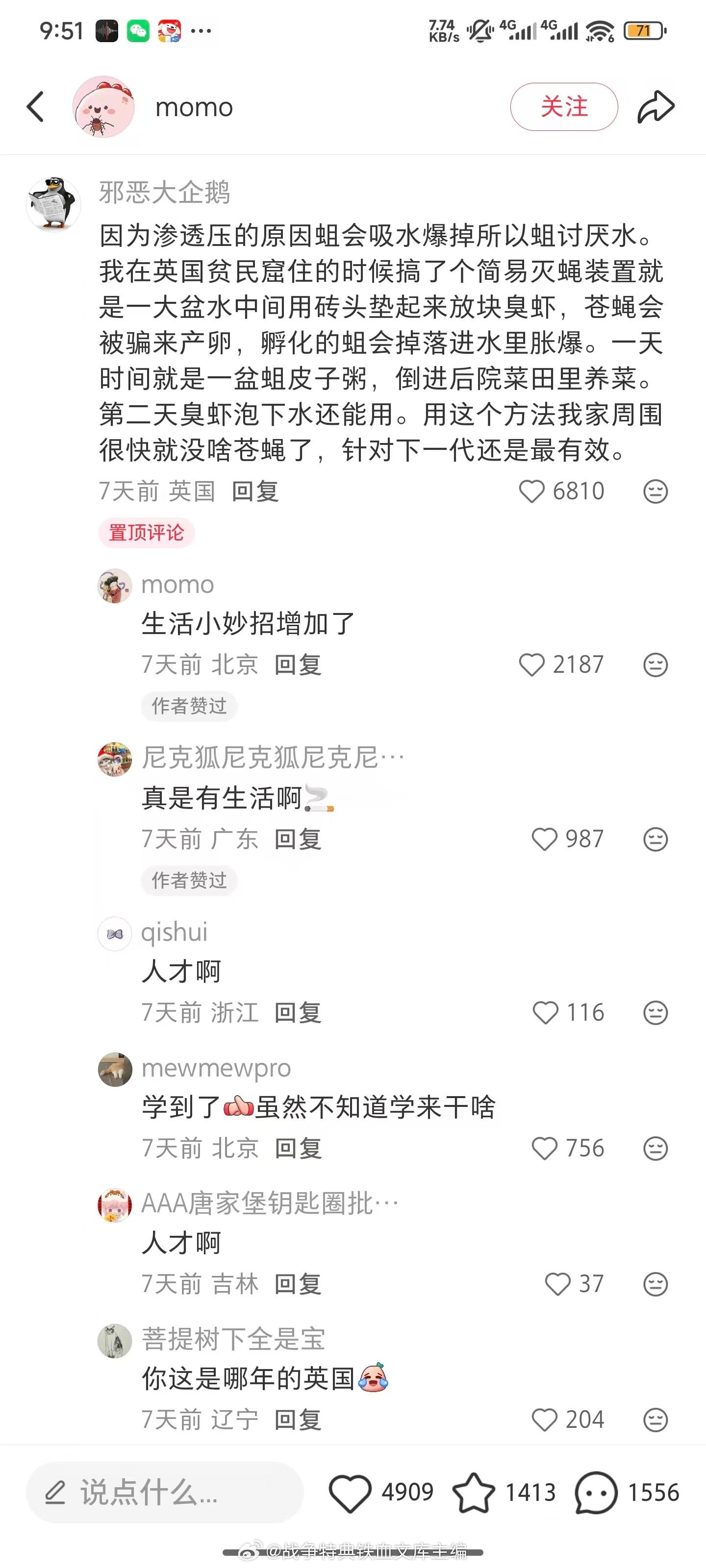 因为牢A描述的迪斯科米的不喜欢水的细节，咱居然学到了这个生活小妙招，以后被蚊子困