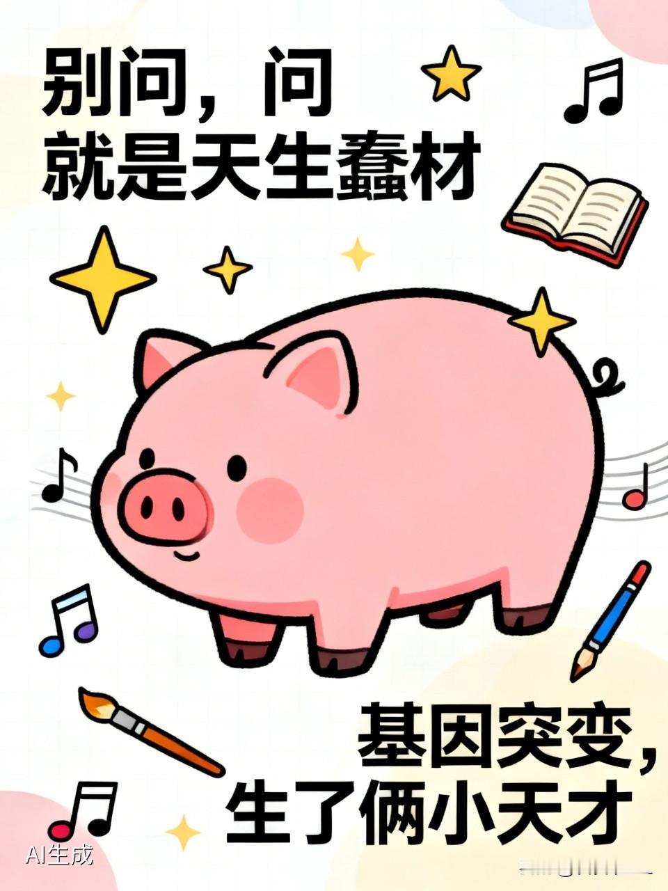 别问，问就是天生蠢材。
说是二哈转世，其实猪界卧底，倔起来驴都摇头。
琴棋书画样