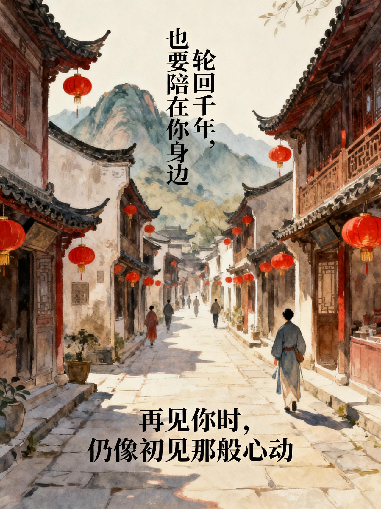 轮回1000年与你相伴，少1秒都不圆满
繁华街头，谁还在驻足回望？刚把心事从眉梢