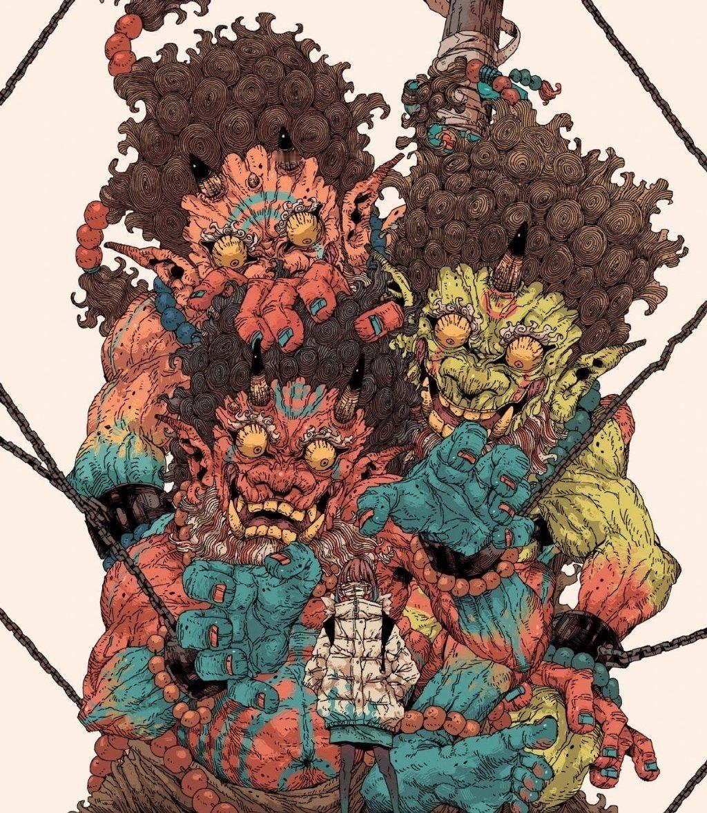 审美积累｜插画分享｜灵感积累今日分享一位画和风鬼怪一绝的日本插画师：kou#夏日