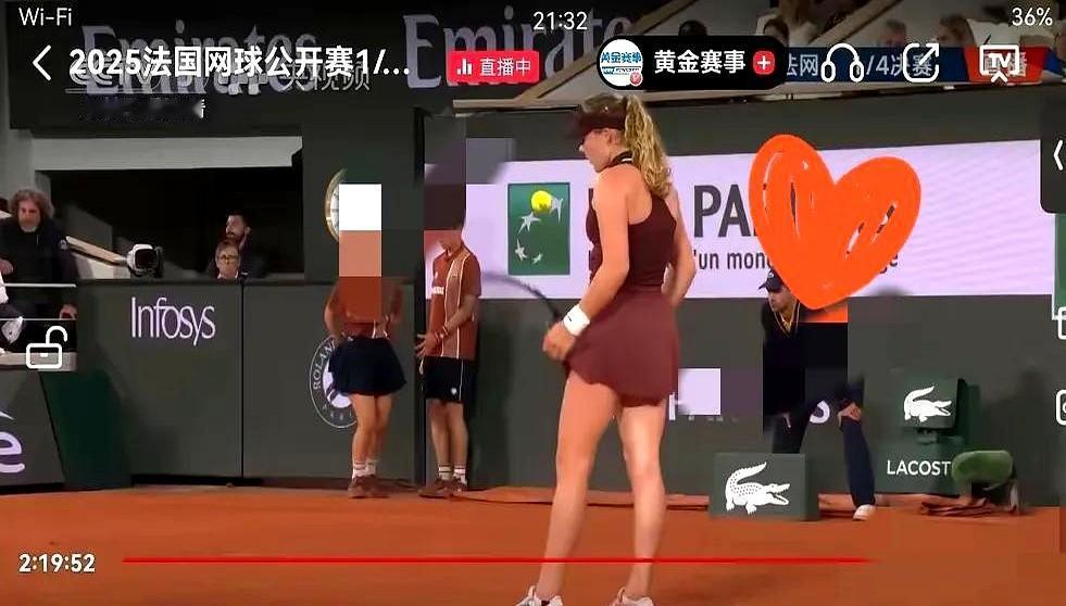 网球在法国已经从绅士运动沦为嘈杂的下水道！！

法网比赛，俄罗斯选手安德列娃一发