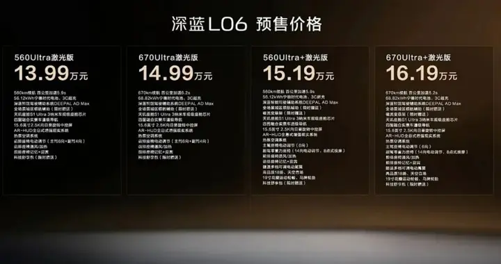 预售价13.99万元起，深蓝L06正式开启预售