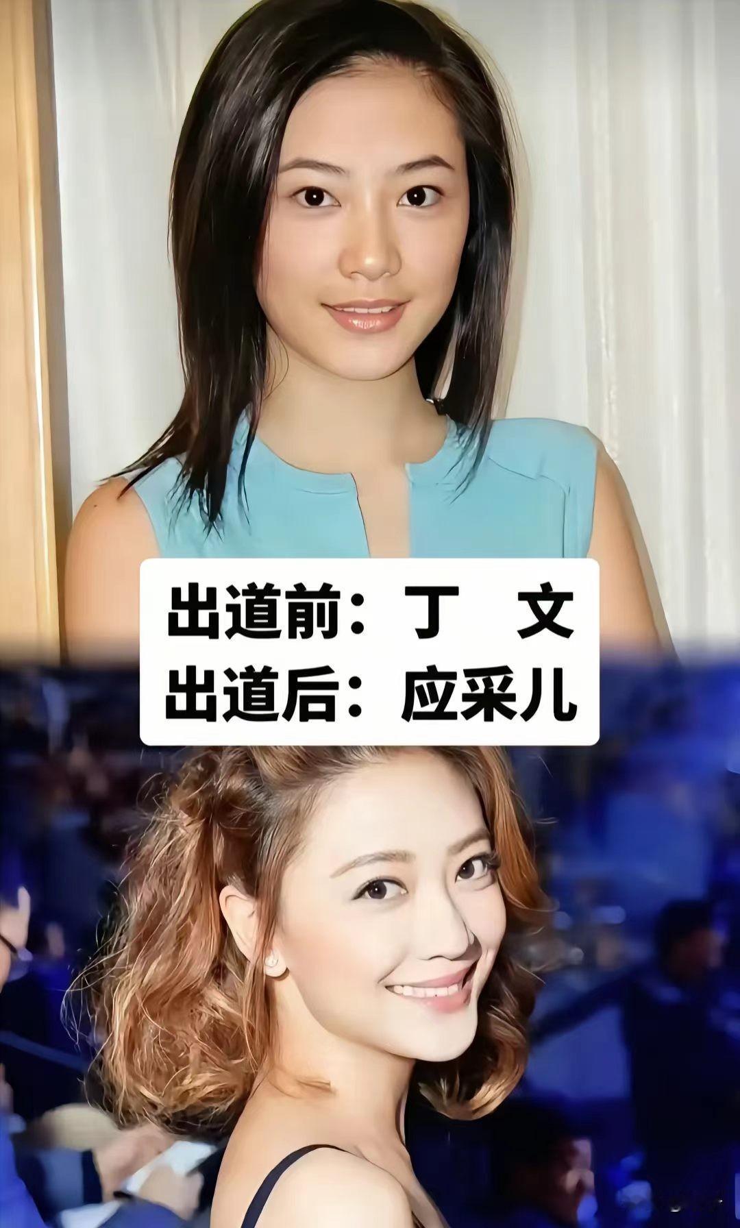 谁能想到，荧幕上光彩夺目的女明星，出道前的原名如此接地气。
 
应采儿原名丁文，