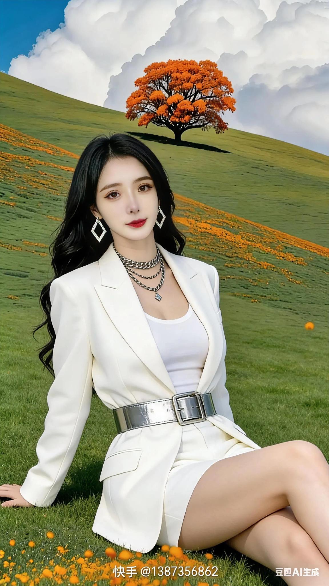 美女坐在花田里，风景真美！
花海少女写真 
花田漫步照 
花田美人照 
春日花田