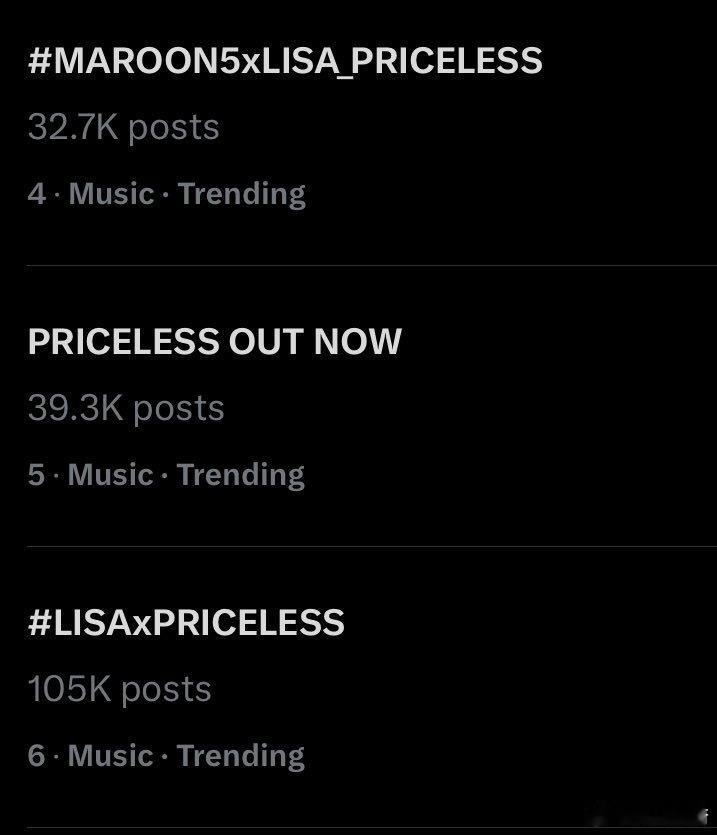 Maroon5&Lisa《Priceless》有3条相关词条“MAROON5XL