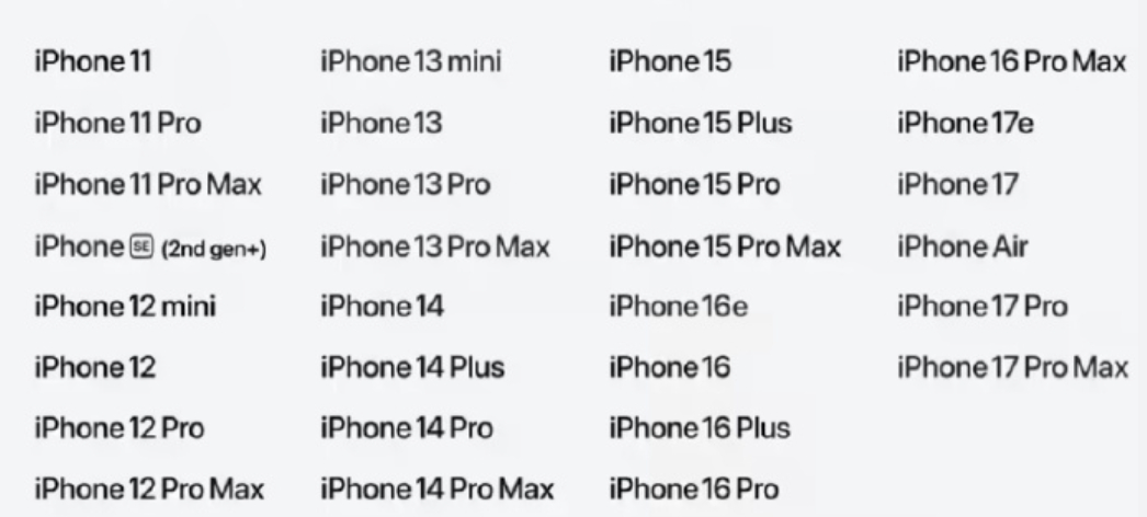 iOS27适配机型公布这里面还有iPhone 11，算上iOS27的更新，iPh
