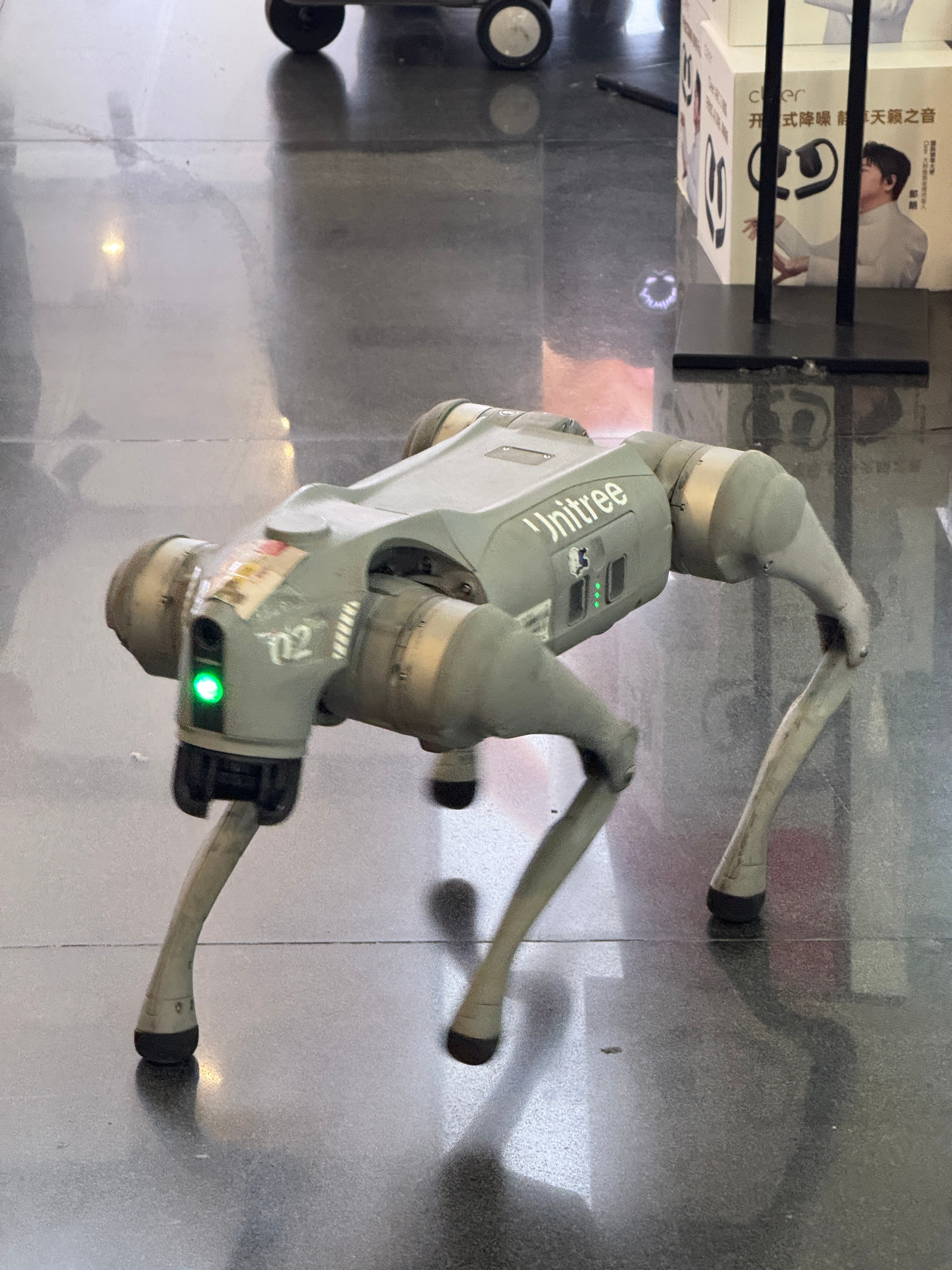 机场这个机器狗都能围一堆人看，那到时候大头BoBo岂不是变成大明星了vbot维他