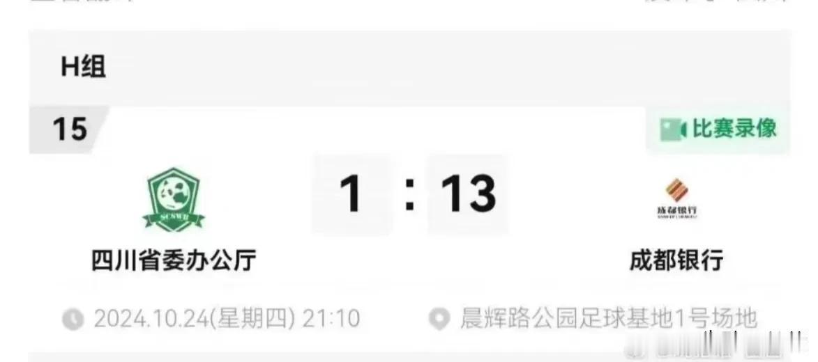 年轻人整顿球场，成都银行VS四川省委办公厅，不给领导面子狂进13球！

友谊赛变