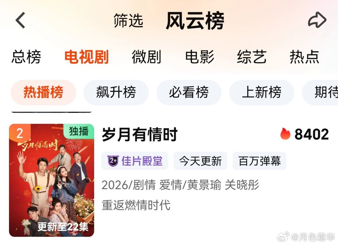 电视剧岁月有情时黄景瑜张小满 8402！