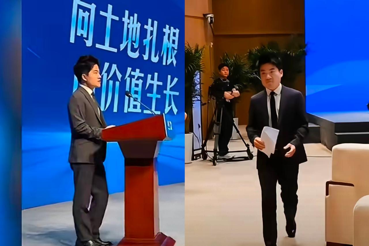 宇辉实在太接地气了，
农高会上的发言，
我发现一个细节，西服像临时凑的，却把历史