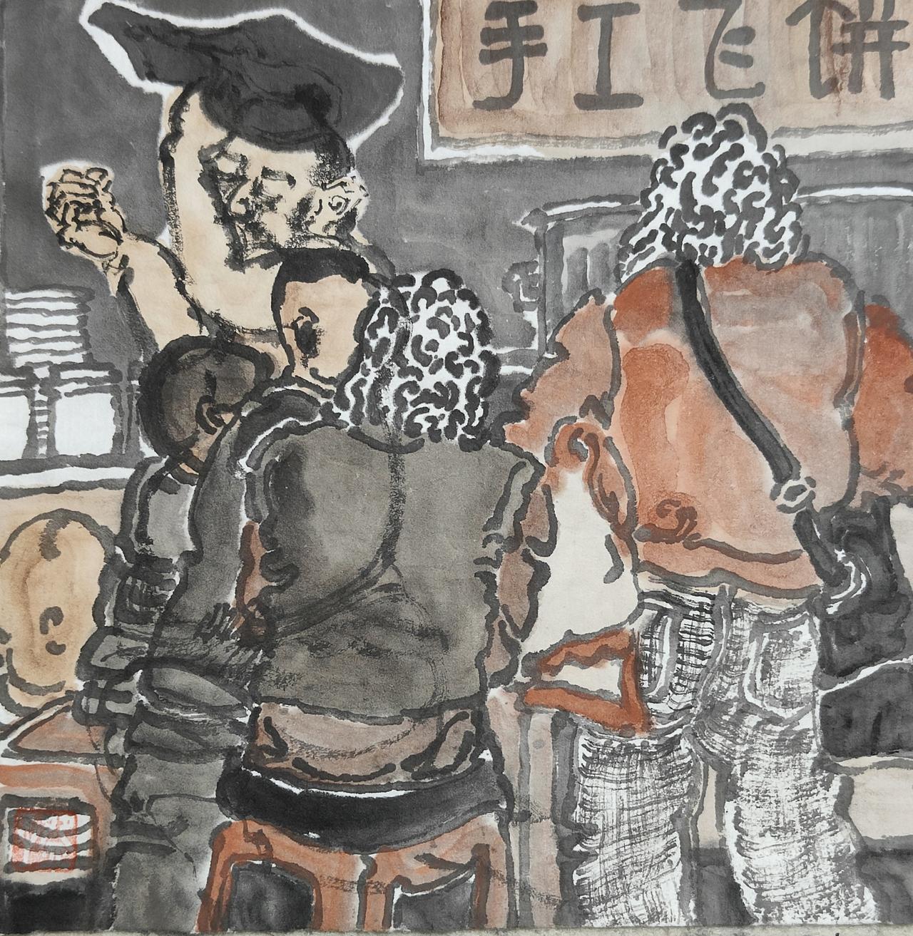 碗子的纸片水墨《市集No.1》