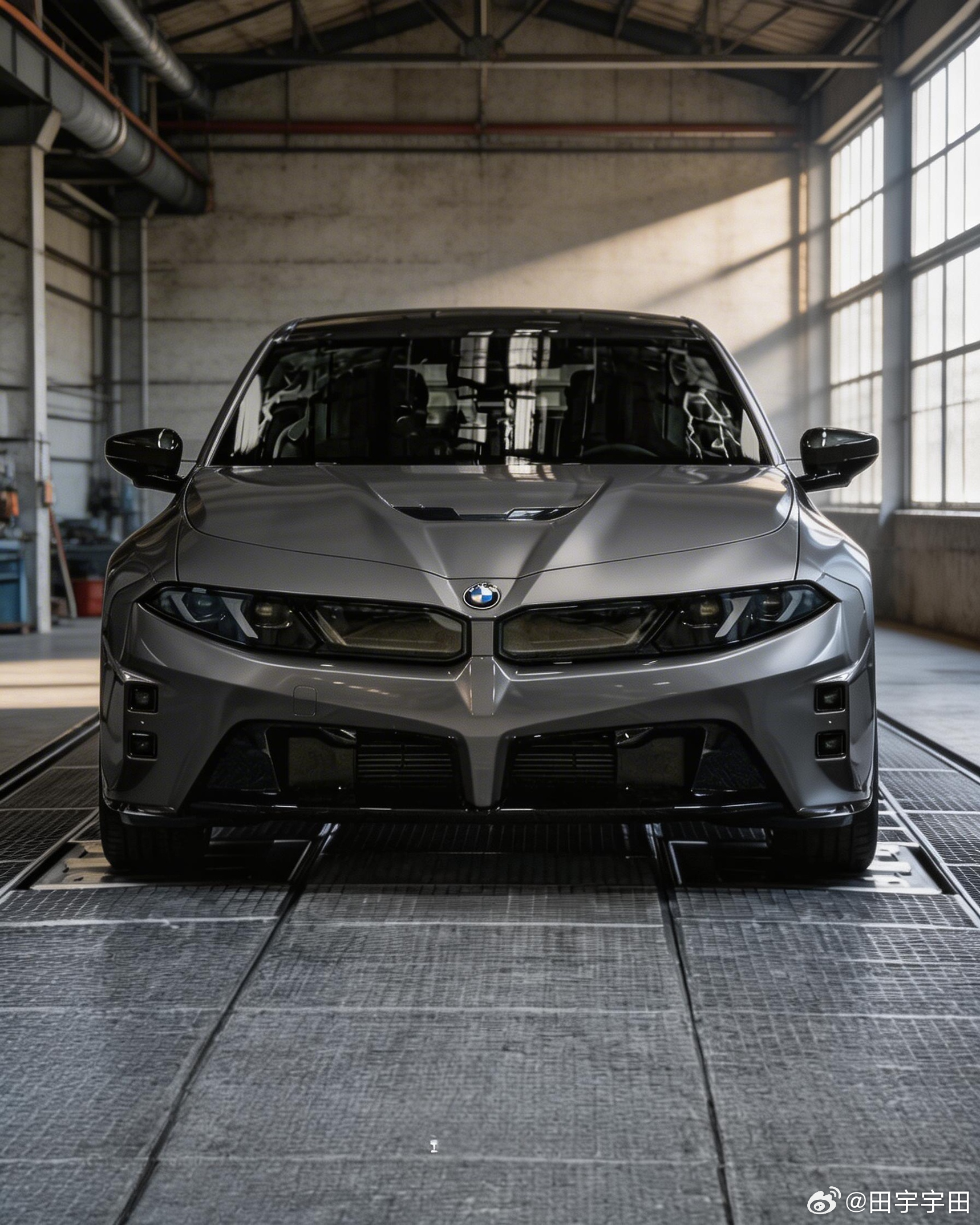 下一代宝马M3变成纯电看泄露图一般般稍微一渲染这颜值可以啊又凶狠又科技，尤其枪灰