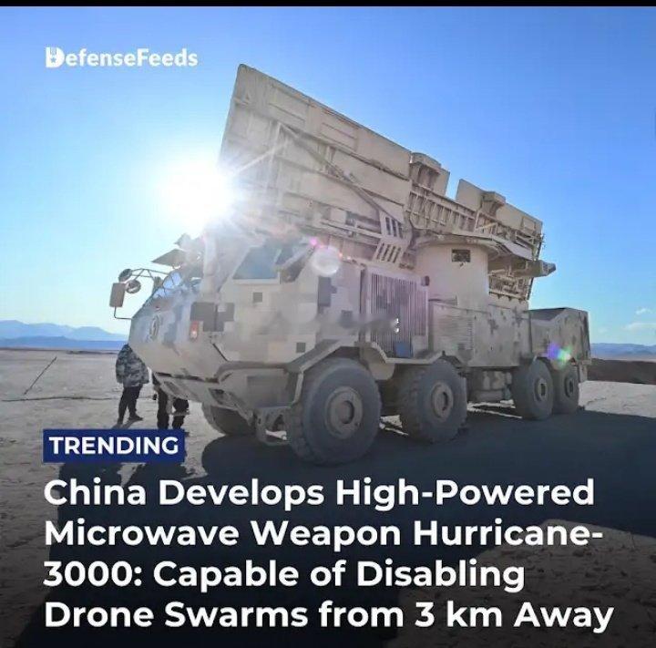 中国可能会向巴基斯坦提供“飓风3000”高功率微波武器系统，原理类似微波炉，利用