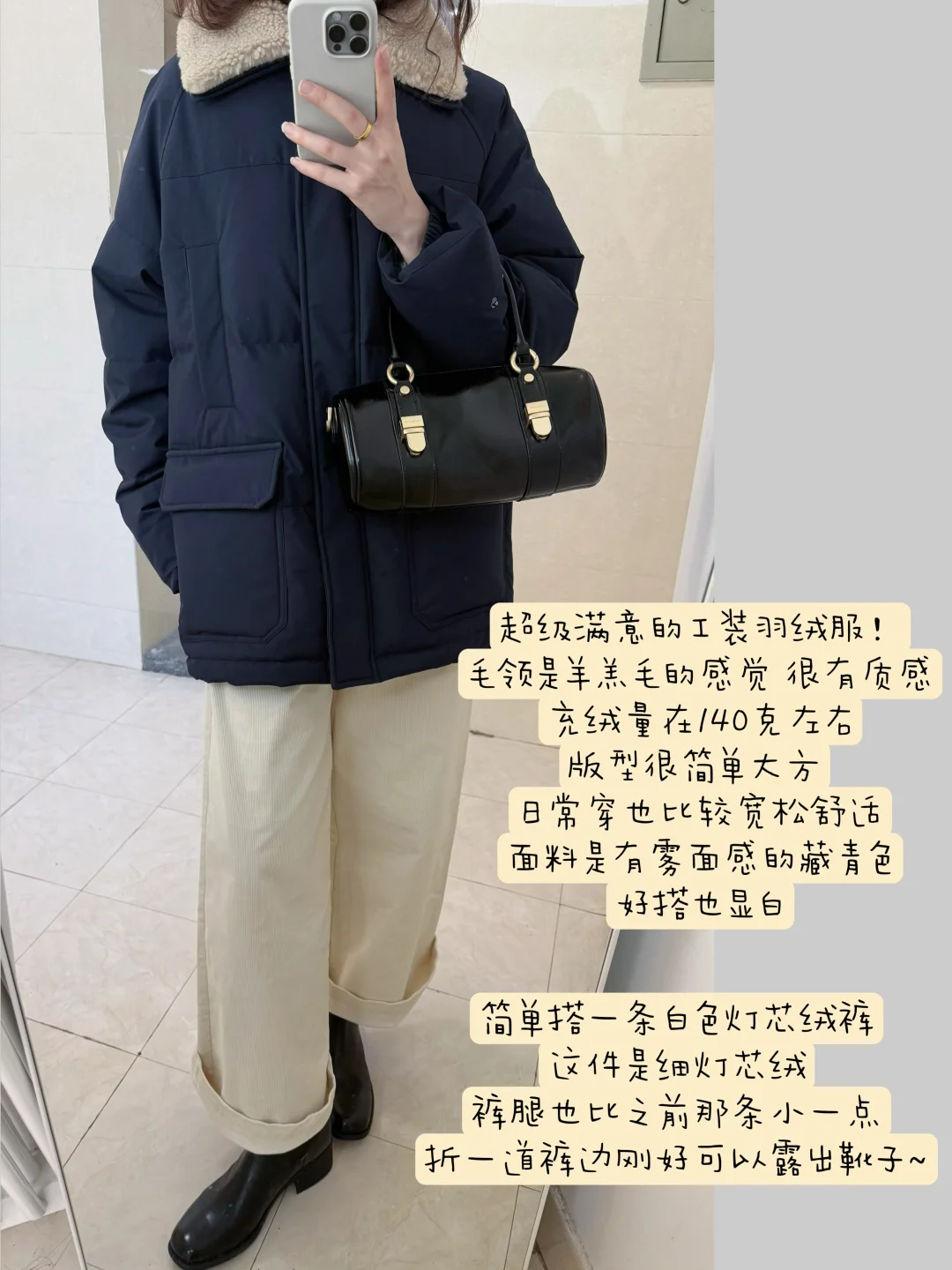 过冬穿什么/ 藏青工装羽绒