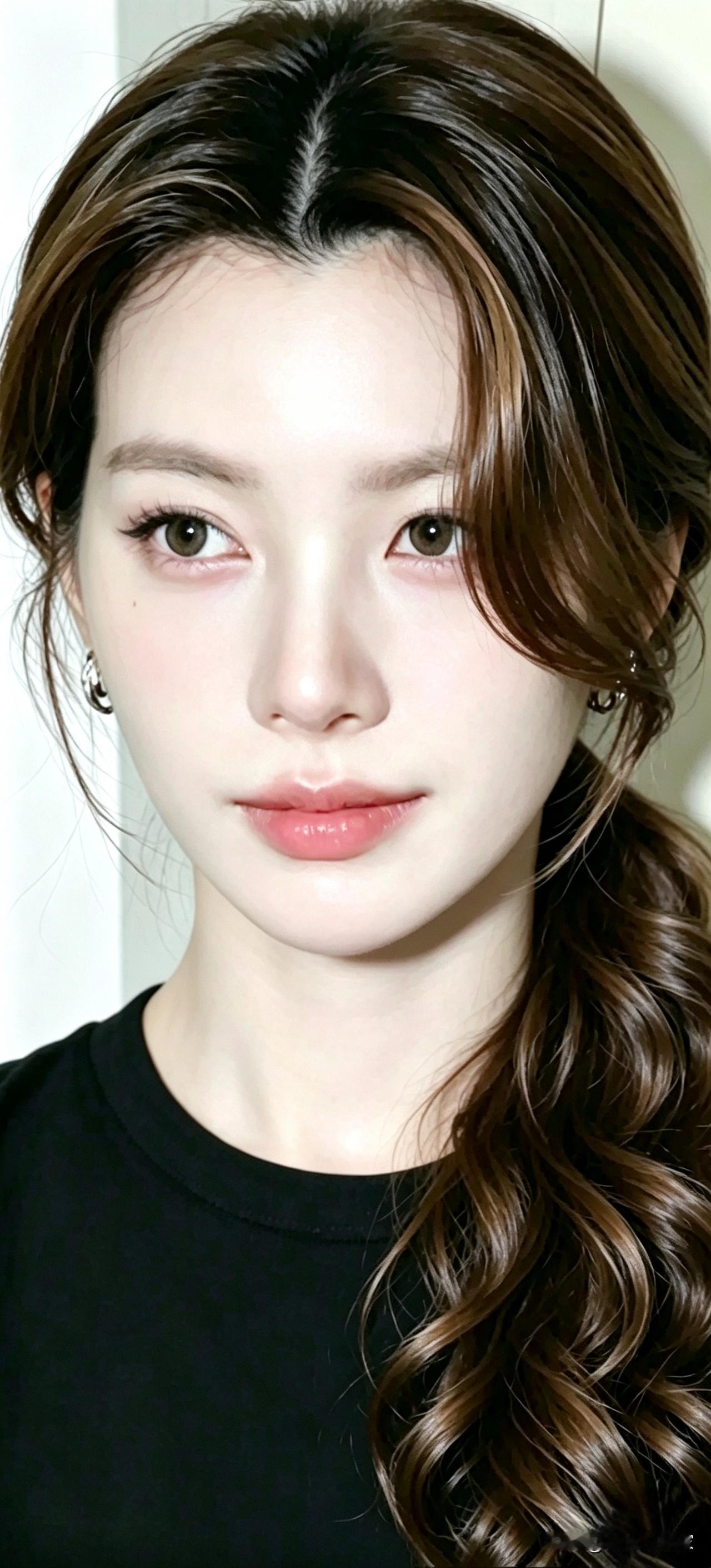 马尾辫美女（62）

一头蓬松卷曲的高马尾利落束起，灵动的发丝带着自然的弧度，随